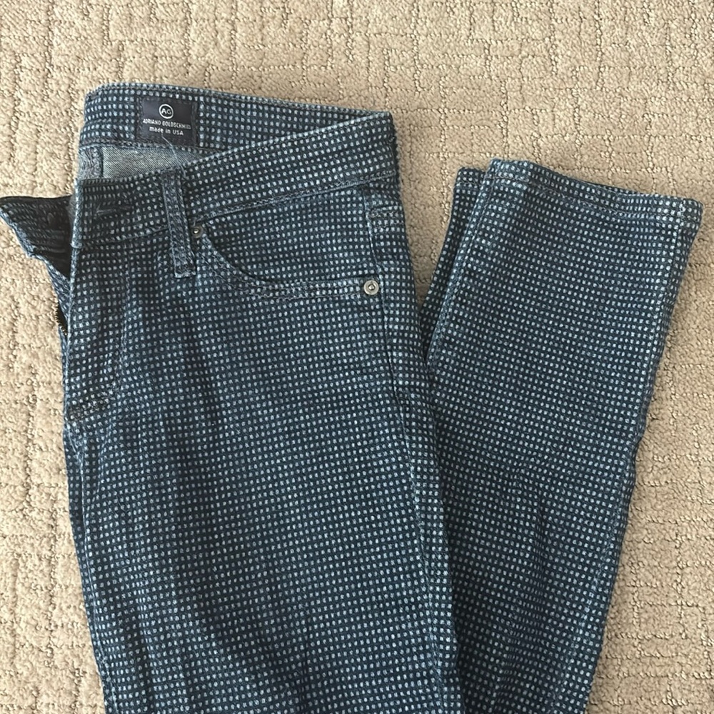 AG Adriano Goldschmied checkered skinny jeans
